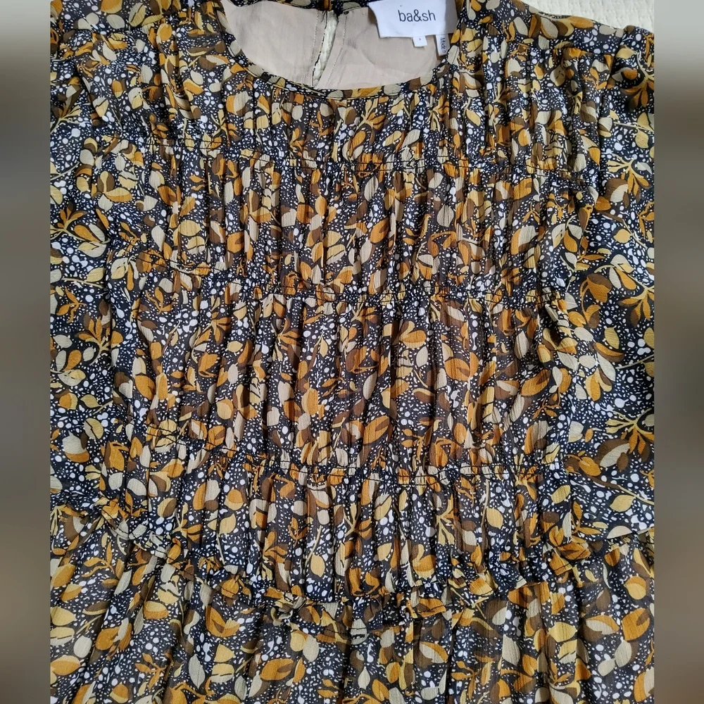 Ba&sh Sandra RuffleFloral Print Mini Dress Size S